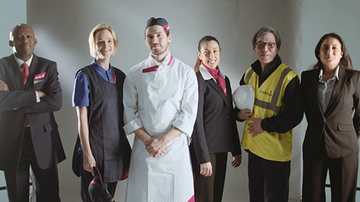 A group of Sodexo employees wearing uniform